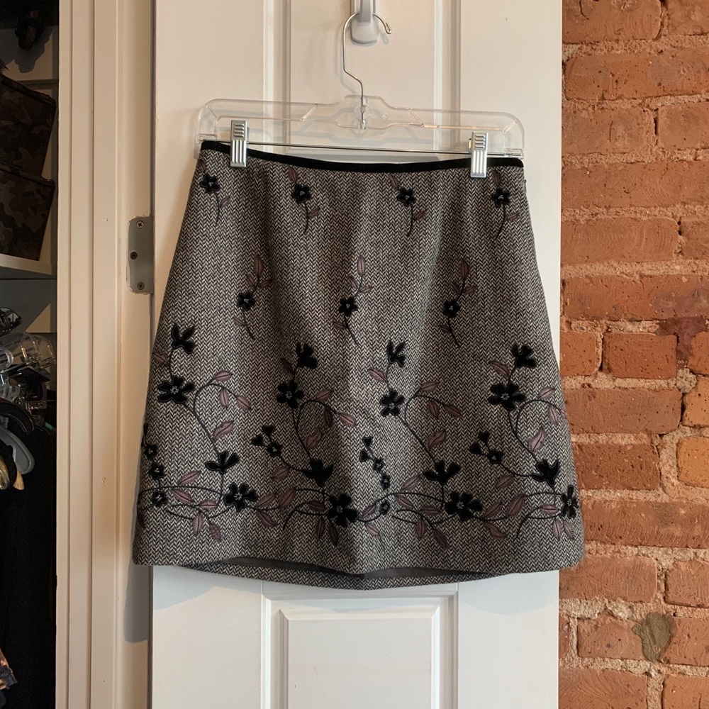 Ann Taylor floral skirt with beaded detail